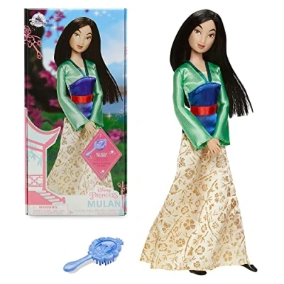 Abbildung von Disney Store Offizielle Mulan Puppe für Kinder, 29 cm, vollbewegliche im Satinkleid mit ausgearbeiteter Haarbürste, geeignet ab 3 Jahren