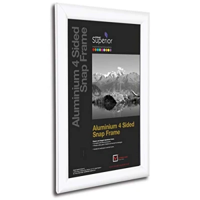 Abbildung von Seco A1 Aluminium 4 seitig, 25 mm Frontlader Bilder /Posterrahmen Weiß
