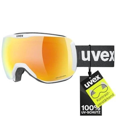 Abbildung von uvex downhill 2100 CV Skibrille für Damen und Herren konstraststeigernd verzerrungs &amp; beschlagfrei white matt/orange green one size