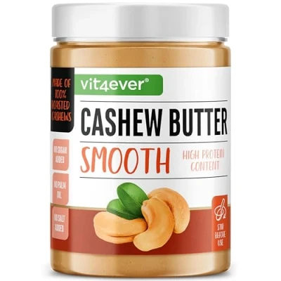 Abbildung von Cashewbutter Smooth 1kg natürliche Cashew Butter ohne Zusätze High Protein Cashewmus von Salz, Öl oder Palmfett 100% cremiges Cashwemus Vegan