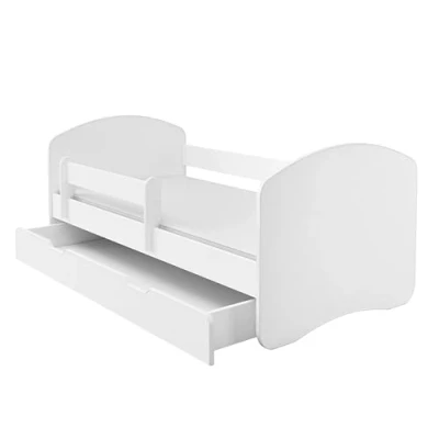 Abbildung von Kinderbett Jugendbett mit einer Schublade und Matratze Weiß ACMA II (140x70 cm + Schublade, Weiß)