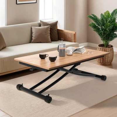 Abbildung von IDMarket 2 in 1 Couchtisch zum Anheben des Esstisches Personen Urban Industriedesign