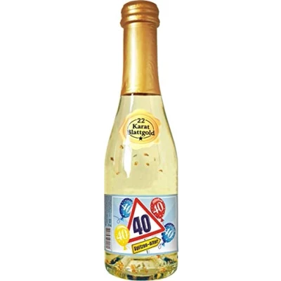 Abbildung von AV Andrea Verlag Piccolo mit Blattgold Alles Gute zum 40 Geburtstag für Frauen als Geburtstagsgeschenk Sekt 22 Karat Goldflocken Gold 0,2 l, 10% vol. alk.