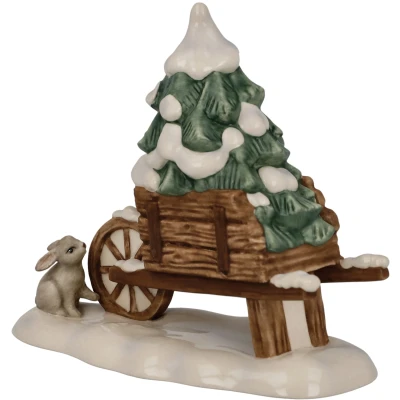 Abbildung von Goebel Sammelfigur &quot;Winterwald, Weihnachtsdeko&quot;, Steingut, Figur Schubkarre