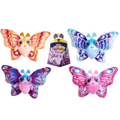 Abbildung von Simba 105951575 Fluffyfly Schmetterling zum Aufpusten (30 cm) aufblasbares Kuscheltier mit Regenbogen Augen und Überraschungseffekt, weiches Plüschtier für Kinder ab 3 Jahre