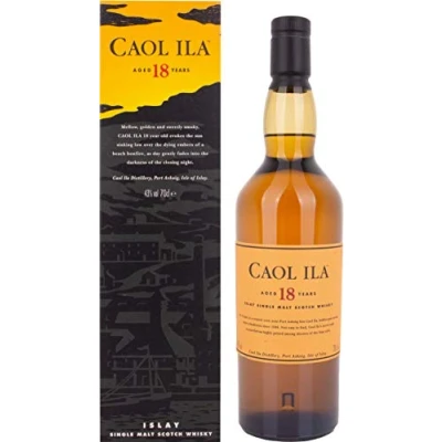 Abbildung von Caol Ila 18 Jahre Islay Single Malt Scotch Whisky Ausgezeichneter, aromatischer Bestseller handverlesen von der schottischen Insel 43% vol 700ml Einzelflasche 1er Pack