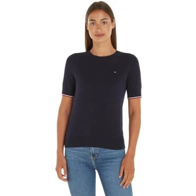 Abbildung von Tommy Hilfiger Stitch Tshirt basic, Damen, Größe: XXS, Desert sky