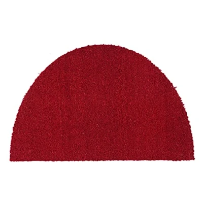Abbildung von Carpido rutschfeste Kokosmatte 60 x 90 cm Halbrund Rot Nachhaltige Naturfaser für den überdachten Außenbereich 100% Kokos Fußmatte Türmatte Eingang