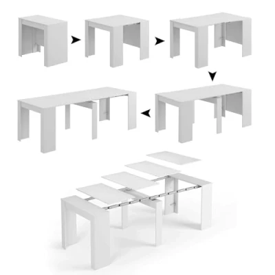 Abbildung von Inter Link Kleiderschrank Bastian Massivholz, 5 Fächer, Kleiderstange, 3 Türen, weiß lackiert, Landhausstil