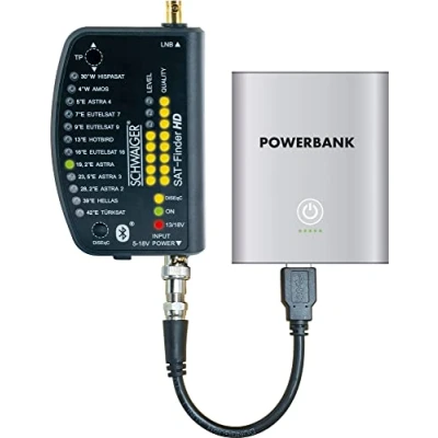 Abbildung von Schwaiger SF9003BTAKKU Digitaler Sat Finder HD mit Bluetooth® und eigener App, inkl. Powerbank