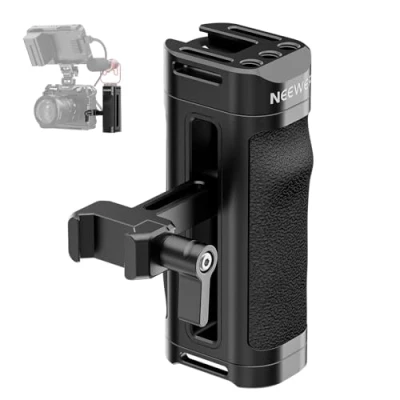 Abbildung von NEEWER Mini NATO Seitengriff, Leichter Kamerakäfig Side Handle mit konturiertem Silikongriff, Klemme, 1/4&quot; Gewinde, Cold Shoe, vertikale Einstellung, kompatibel SmallRig Cage, CA068H