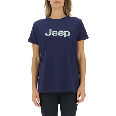 Abbildung von JEEP O102613 A184 J Woman T Shirt Oversize Star Striped Print Turn up Sleeve J22W Deep Blue S