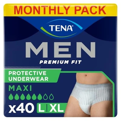 Abbildung von TENA MEN Active fit Pants Plus 40 Stück im Monatspaket (4 x10) Einweghosen für Männer bei mittlerem bis starem Urinverlust Größe L