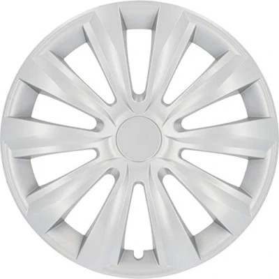 Abbildung von cartrend Radkappen Delta, 16 Zoll, für alle gängigen Stahlfelgen, aus Spezial ABS Qualitätskunststoff, schlagfest, zweischichtige Metallic Lackierung, überlackierbar, silber, 1 Stück