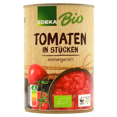 Abbildung von Edeka Bio Tomaten in Stücken mit Tomatensaft, 12er Pack (12 x 400g)