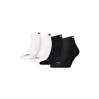 Abbildung von Puma Cushioned Quarter 4 PACK Unisex Sportsocken, Größe: 43 46, Black/white