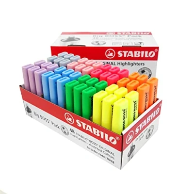 Abbildung von Textmarker STABILO BOSS ORIGINAL 48er Pack 4 Leuchtfarben, Pastelfarben