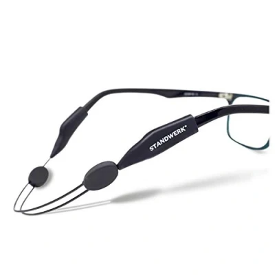 Abbildung von STANDWERK® Brillenband Extrem zuverlässiges Sportbrillenband für Damen, Kinder, Herren Brillenhalter geeignet Sport &amp; Freizeit Brillenzubehör I kurze Länge (Schwarz: Länge)