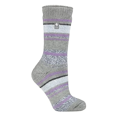 Abbildung von HEAT HOLDERS Damen Extra Warm Innen Flauschig Thermosocken für Geschenk Socken Winter (37 42, Gray (Palma))