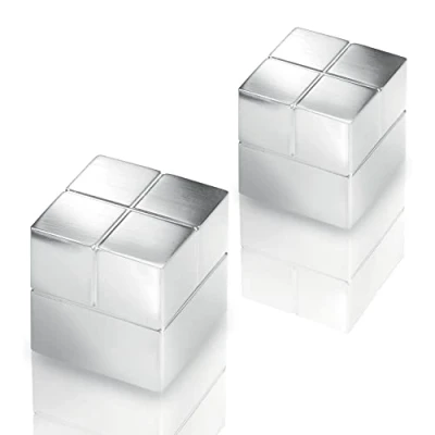 Abbildung von SIGEL BA706 ultra starke Neodym Magnete silber, massives Alu, 2er Set, 2x2x2 cm SuperDym, für Glas Magnettafeln und Whiteboards