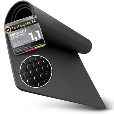 Abbildung von NEOLYMP Bodenschutzmatte Fitnessgerät (130 x 70cm) Laufband Matte 8mm Dicke langlebig, rutschfest &amp; stoßdämpfend Fitness Unterlegmatte für Crosstrainer Gymnastikmatte, Fitnessmatte