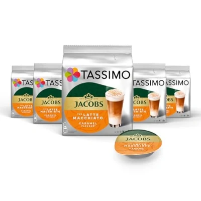 Abbildung von Tassimo Kapseln Jacobs Typ Latte Macchiato Caramel, 40 Kaffeekapseln, 5er Pack, 5 x 8 Getränke