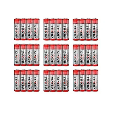 Abbildung von Arcas 11732406 Batterien Alkaline AA / LR6, 36 Stück, Kapazität 2400 mAh, leistungsstarke Einwegbatterien für elektronische Alltagsgeräte zur Sicherstellung einer optimalen Energieversorgung