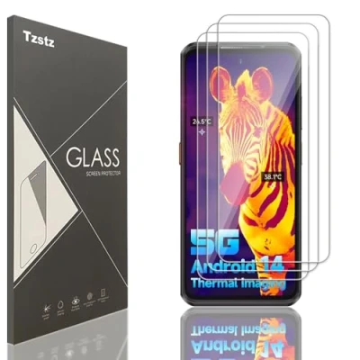 Abbildung von Tzstz Displayschutzfolie aus Hartglas für Ulefone Armor 25T/Ulefone 25T Pro, Härtegrad 9H, kratzfest, HD, 3 Stück