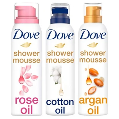 Abbildung von Dove Duschschaum Mix Set 3 x 200ml Rosenöl, Baumwollöl und Arganöl 1 Packung