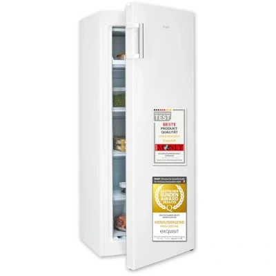 Abbildung von exquisit Gefrierschrank GS5230 H 010E, 1434 cm hoch, 550 breit, 4 Sterne Gefrieren, Türanschlag wechselbar