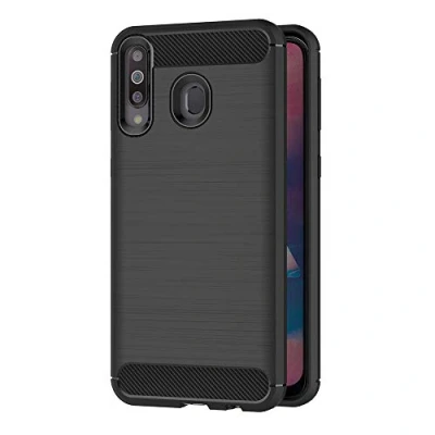 Abbildung von AICEK Compatible Samsung Galaxy M30 Hülle, Schwarz Silikon Handyhülle für Schutzhülle Karbon Optik Soft Case (6,4 Zoll)