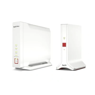 Abbildung von AVM FRITZ!Mesh Set: FRITZ!Box 4060 (Wi Fi 6 Router mit bis zu 4.800 Mbit/s + 1.200 Mbit/s) und FRITZ!Repeater 3000 AX Repeater 3.600 600