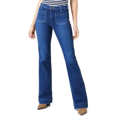 Abbildung von Wrangler Flare Flared Jeans, Damen, Größe: 34x34, Dark wash
