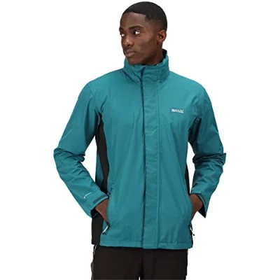 Abbildung von Regatta Matt Wasserdichte Shell Jacke mit Netzfutter, Kapuze und Reißverschlusstaschen