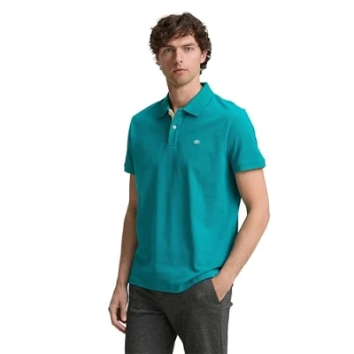 Abbildung von TOM Tailor Basic WITH Contrast Poloshirt, Herren, Größe: Medium, Dark bottle green