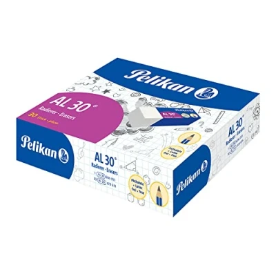 Abbildung von Pelikan Radiergummi, AL 30, weißer Gummi, für Graphitstifte, technisches und künstlerisches Design, Kinder geeignet, 30 Stück, Größe 43 x 17 12 mm