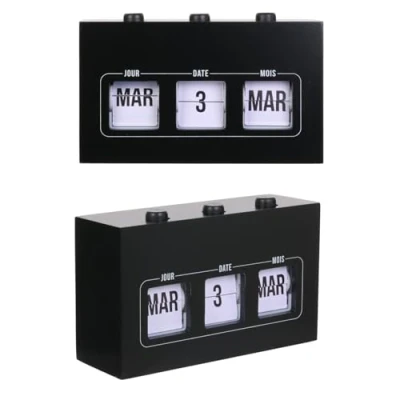 Abbildung von THE CONCEPT FACTORY MO1312 Flip FL Kalender, Deko Objekt, für Dekoration, Art von Kunststoff, Schwarz, 11,5 x 19,5 5,5 cm