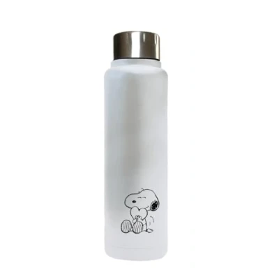 Abbildung von SNOOPY Love Thermosflasche, Wasserflasche, Edelstahl, doppelt isoliert, 6 Stunden Heißgetränk und 12 Kaltgetränke, 500 ml, hellblau, M, Casual