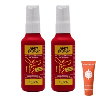 Abbildung von Anti Brumm Forte Pumpspray 2x 75 ml I Insekten Repellent effektiver Schutz gegen Mücken und Zecken DEET Für Fernreisen, Tropen Spar Set plus Pharma Perle give away