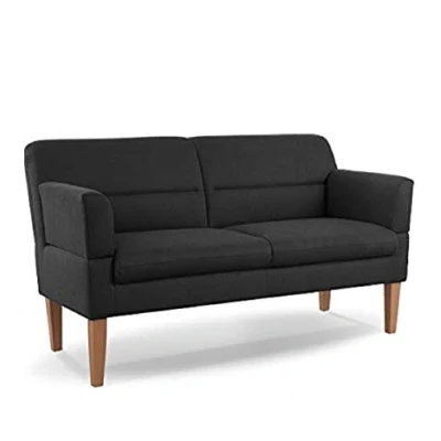 Abbildung von CAVADORE 2,5 Sitzer Küchensofa Kira / Sitzbank für Küche, Esszimmer oder Wohnküche inkl. Armteilverstellung Leichte Fleckenentfernung dank Soft Clean 168 x 94 81 Flachgewebe: Schwarz