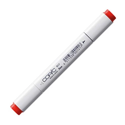 Abbildung von COPIC Classic Marker Typ R 17, Lipstick Orange, professioneller Layoutmarker, mit einer breiten und feinen Spitze