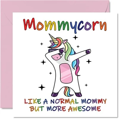 Abbildung von Geburtstagskarten für Mama Geburtstagskarte von Tochter Sohn, Happy Birthday Mommy, Mutter Einhorn Geburtstagskarte, 145 mm x mm, saisonaler Muttertag, Mama, Mummy,