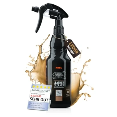 Abbildung von ADBL Leather Cleaner (500ml) Hochwirksamer Lederreiniger Entfernt Fett ohne Austrocknung intensive Reinigung von Leder Sicher für alle Lederoberflächen Glattleder, Kunstleder, Veganes