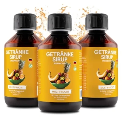 Abbildung von hCGC® Immunsystem Sirup SpeedBoost 3x 250ml, Vegan Zuckerfreies Getränkekonzentrat für 12,5L Fertiggetränk Fruchtsirup Booster mit Vitaminen, Magnesium &amp; L Carnitin Multifrucht
