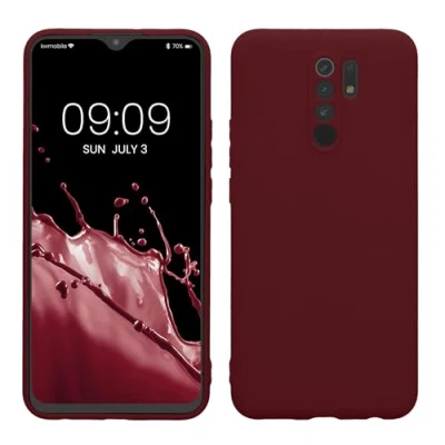 Abbildung von kwmobile Handyhülle kompatibel mit Xiaomi Redmi 9 Hülle Handy Case aus weichem Silikon in Bordeaux Violett