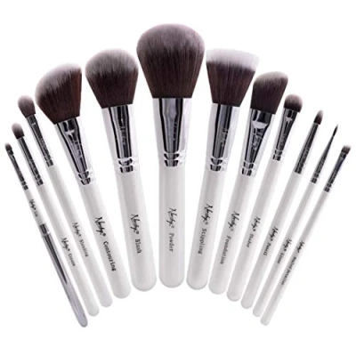 Abbildung von Nanshy Meisterhaftes Collection Make up Pinsel Set Onyx Schwarz oder Perlglanz Weiß (Perlglanz Weiß)