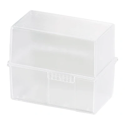 Abbildung von HAN Karteibox DIN A8 quer 6 STÜCK, innovatives, attraktives Design für 200 Karteikarten, inklusive 100 Karteikarten und A Z Register, transluzent klar, 979 63