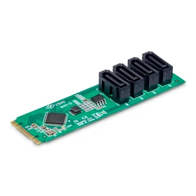 Abbildung von StarTech.com 4 Port M.2 NVMe zu SATA Adapterkarte, PCIe 3.0 auf HDD/SSD Adapter, M2 für Windows/macOS/Linux