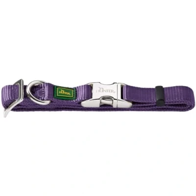 Abbildung von HUNTER VARIO BASIC ALU STRONG Halsung, Hundehalsband, Nylon, Aluminium Steckverschluss, M, violett