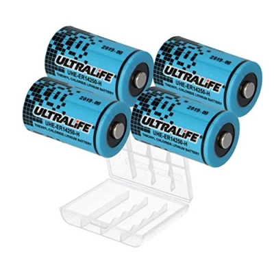 Abbildung von 4X Ultralife Lithium 3,6V Batterie LS 14250 1/2 AA UHE ER14250 Li SOCl2 + Box AKKUman Set (4er Box)